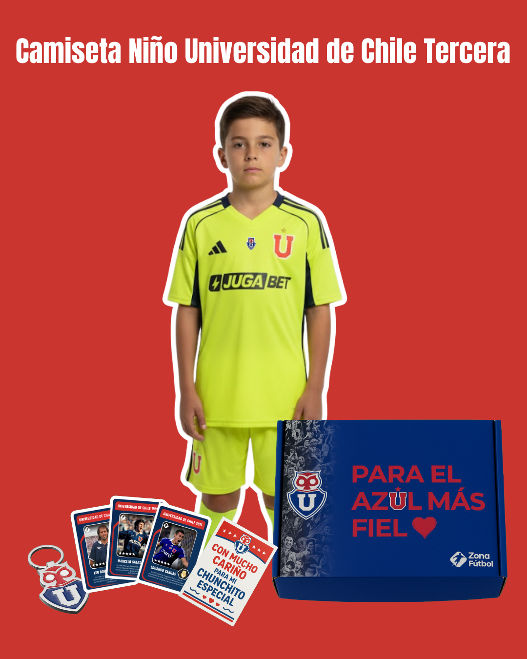 👦🏻 Caja Regalo U. de Chile - Edición Niño "Para mi Chunchito más fiel" 💙