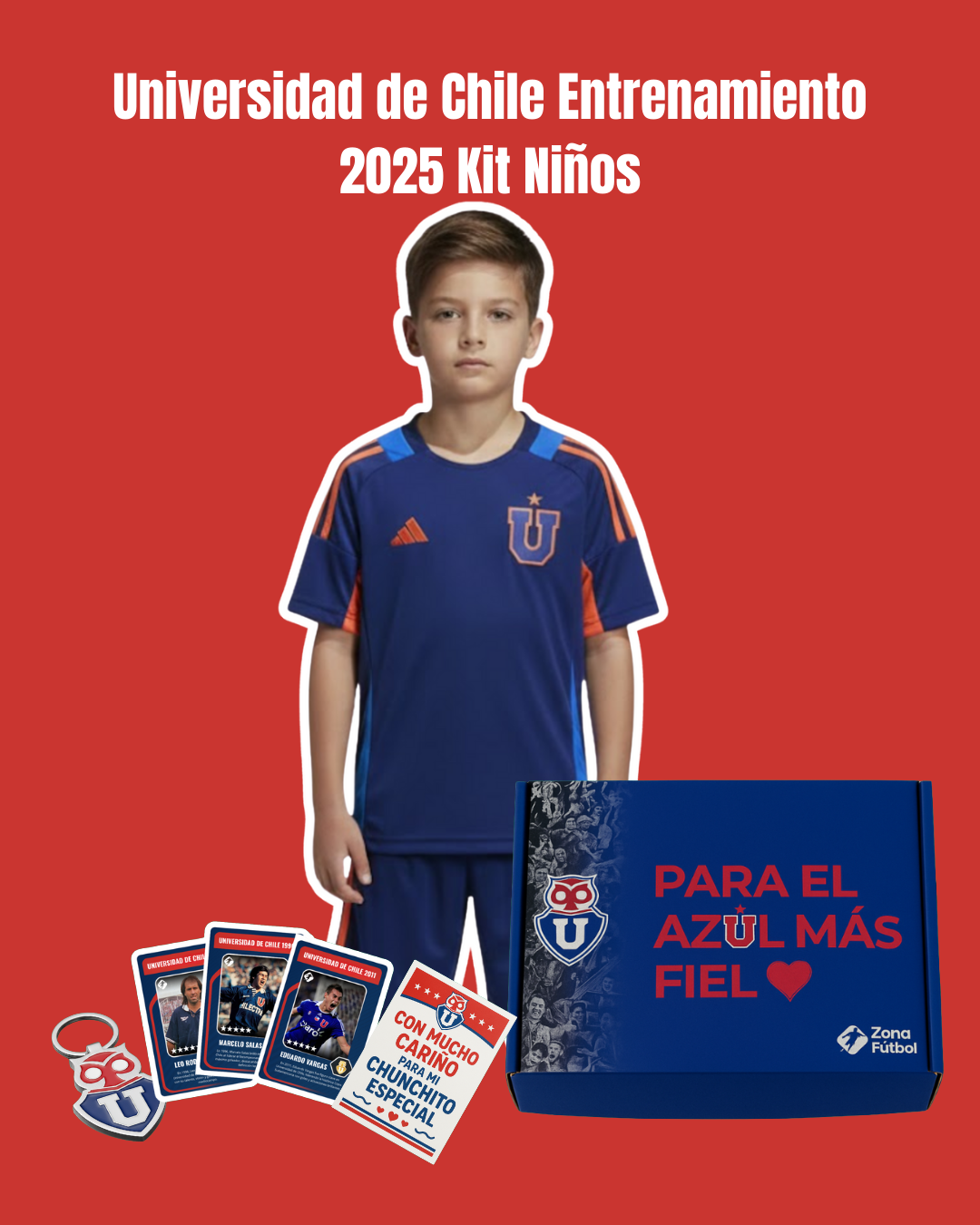 👦🏻 Caja Regalo U. de Chile - Edición Niño "Para mi Chunchito más fiel" 💙