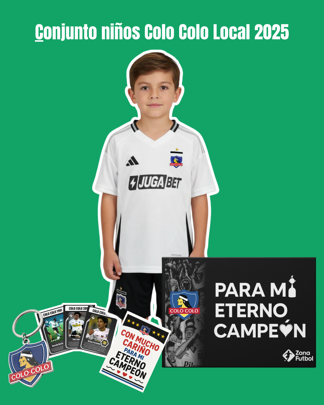 👦🏻 Caja Regalo Colo Colo – Edición Niños “Para mi Eterno Campeón” ⚫⚪