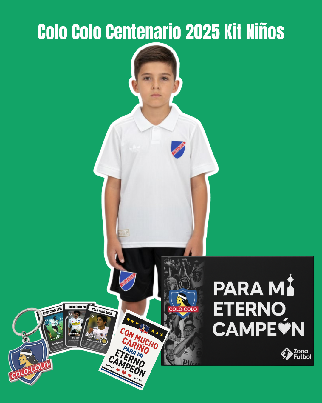 👦🏻 Caja Regalo Colo Colo – Edición Niños “Para mi Eterno Campeón” ⚫⚪