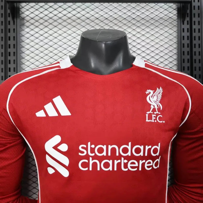 Camiseta Liverpool Local Manga Larga 2025/26 Versión Jugador