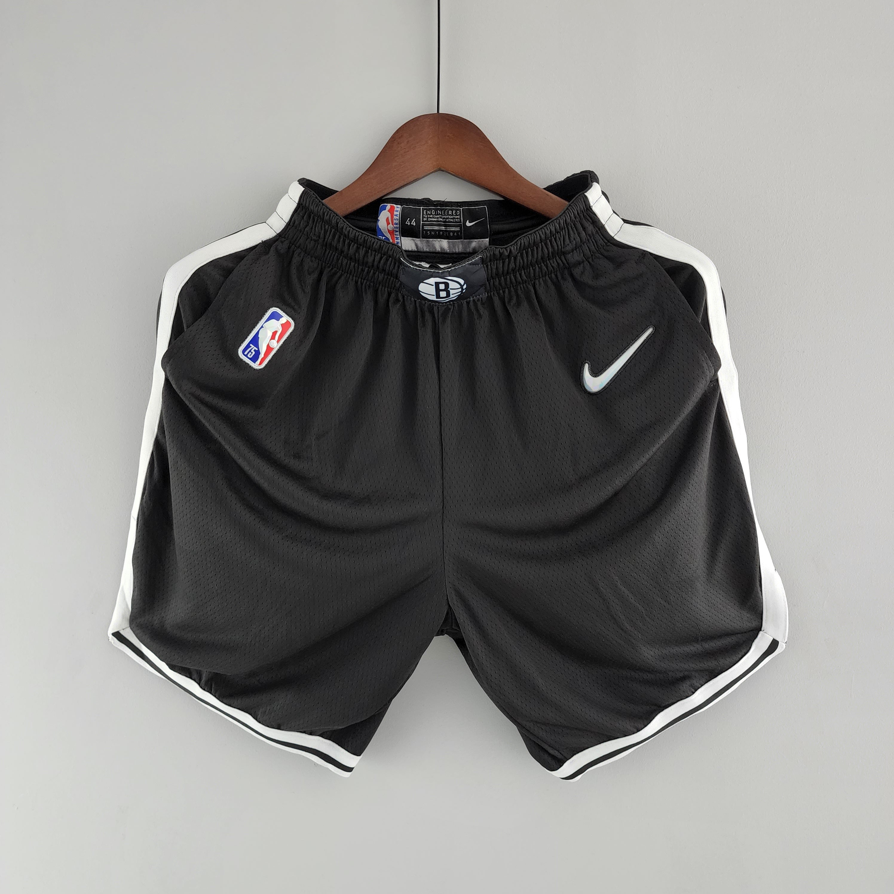 Camiseta NBA 75 Aniversario Brooklyn Nets Shorts Negros