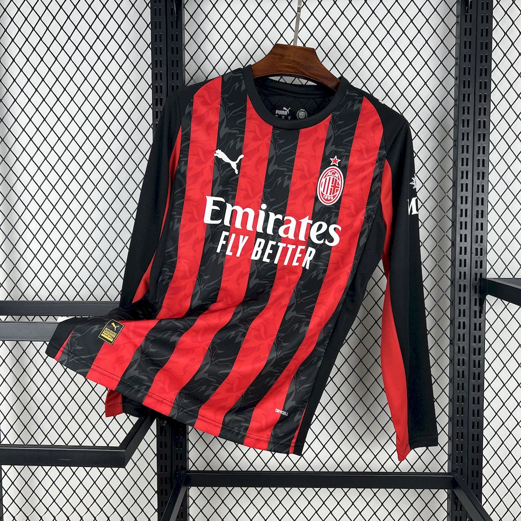 Camiseta AC Milán Manga Larga Local 2025/26 Versión Fan