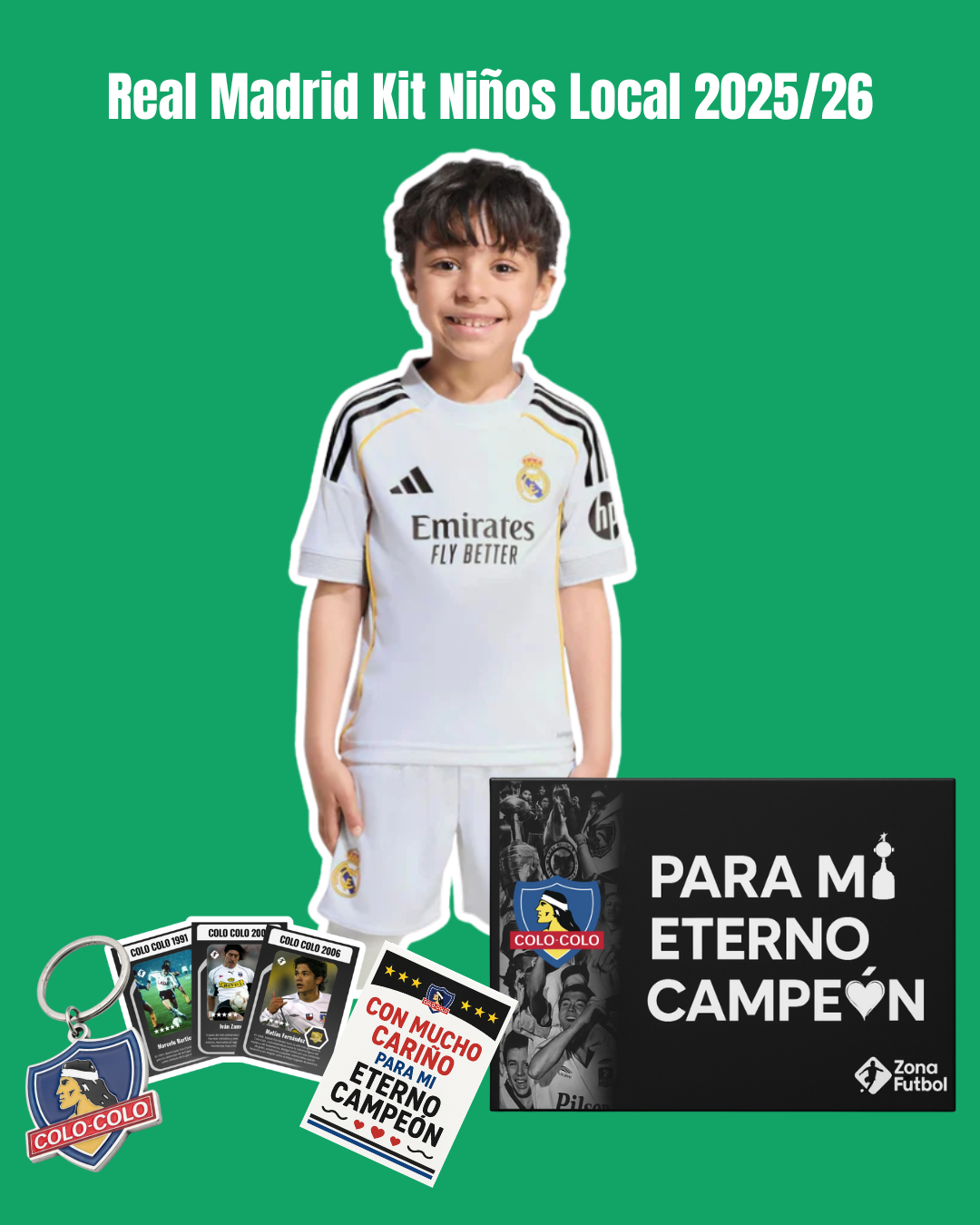 👦🏻 Caja Regalo Colo Colo – Edición Niños “Para mi Eterno Campeón” ⚫⚪