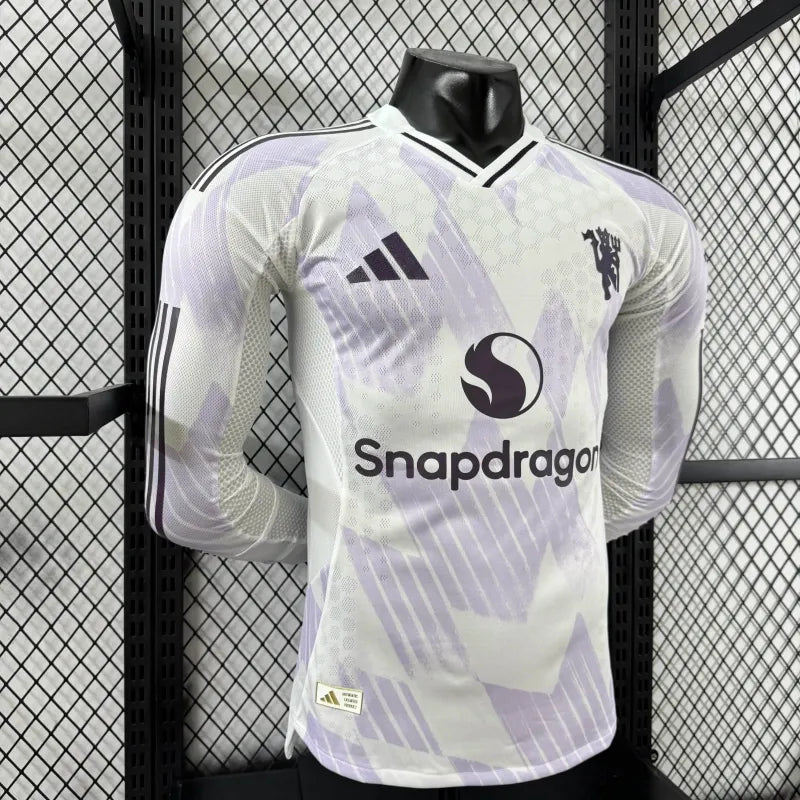 Camiseta Manchester United Visita Manga Larga 2025/26 Versión Jugador
