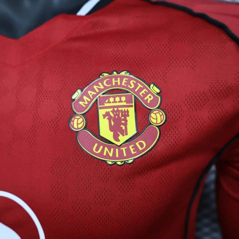 Camiseta Manchester United Local 2025/26 Manga Larga Versión Jugador