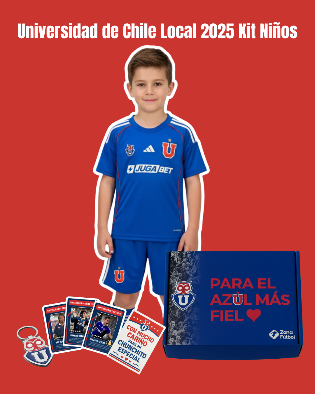 👦🏻 Caja Regalo U. de Chile - Edición Niño "Para mi Chunchito más fiel" 💙