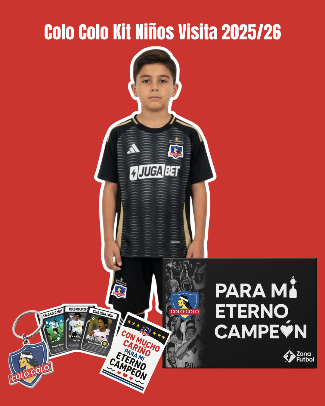 👦🏻 Caja Regalo Colo Colo – Edición Niños “Para mi Eterno Campeón” ⚫⚪