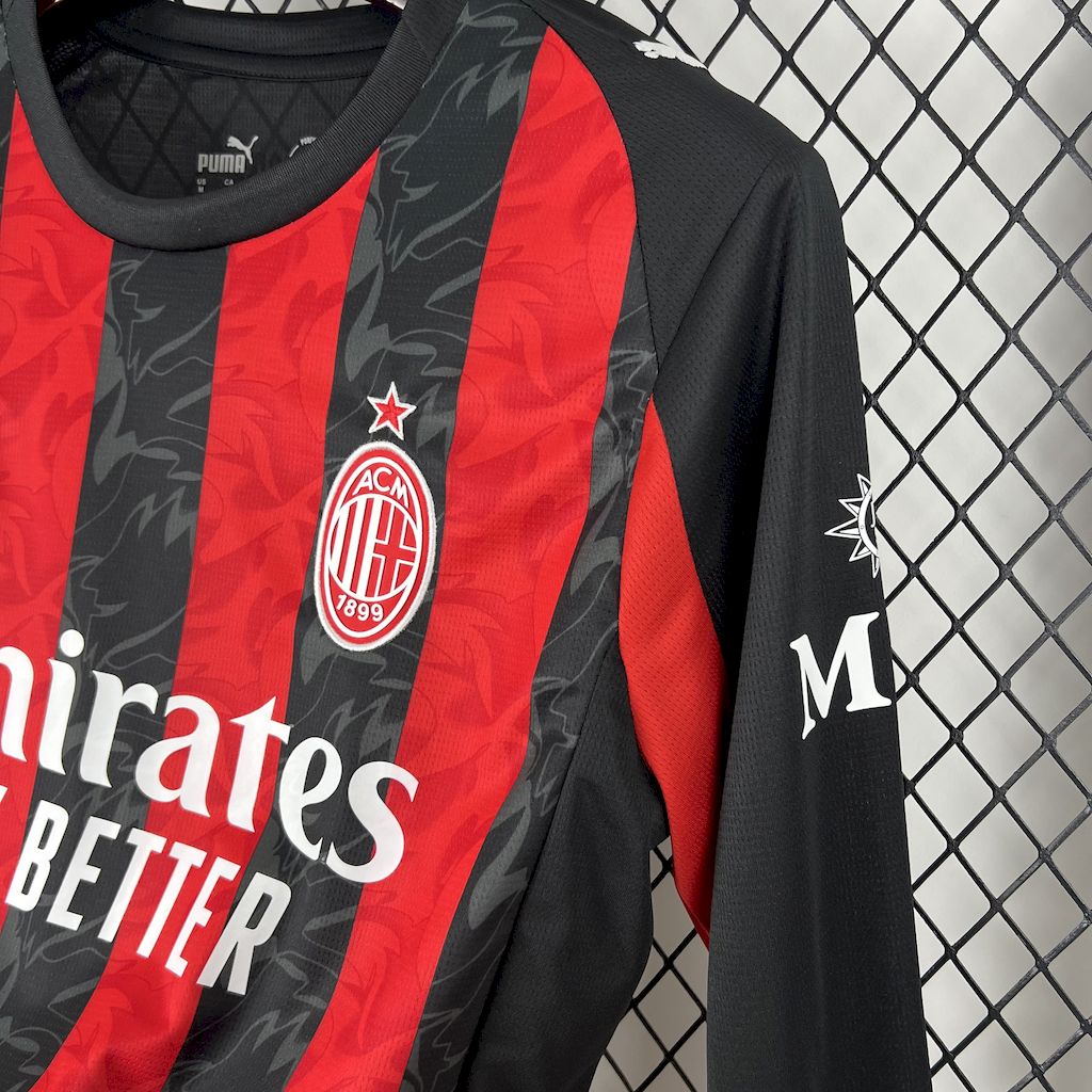 Camiseta AC Milán Manga Larga Local 2025/26 Versión Fan