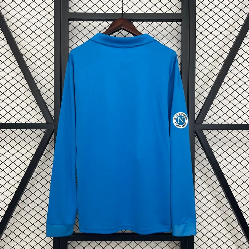 Camiseta Napoli Manga Larga Local Retro 1987/88 Versión Fan
